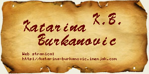 Katarina Burkanović vizit kartica